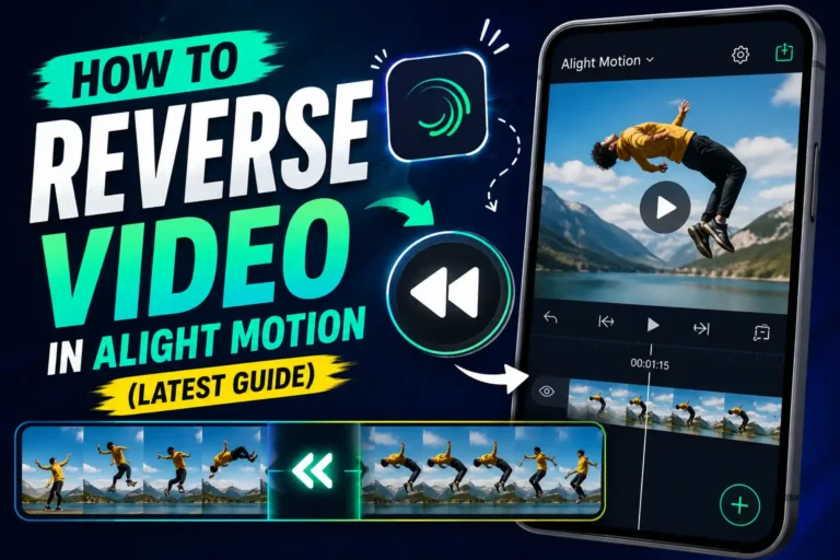 Alight Motion Speed panel showing Reverse toggle